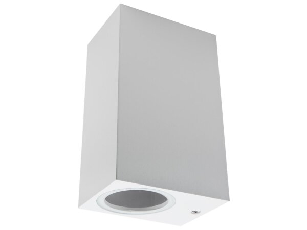 Wandleuchte McShine Square-W weiß, IP44, 2x GU10, Aluminium Gehäuse