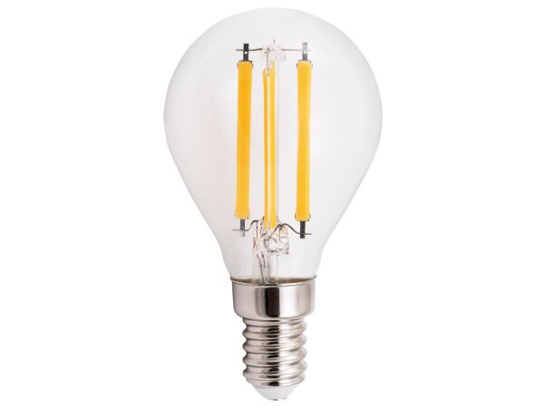 LED Filament Tropfenlampe McShine Filed, E14, 6W, 820 lm, warmweiß, klar