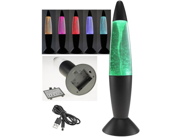 LED Dekoleuchte TORNADO, 37cmFarbwechsel, 5V/ Batterie, Schwarz