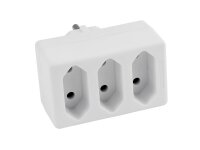 Steckdosenadapter McPower, 3x Euro, weiß