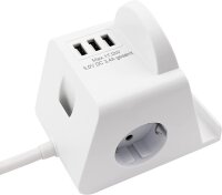 Tischsteckdose McPower BW-02 2x Steckdose, 3x USB, wireless Handyladegerät