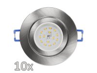 Einbauleuchten-Set McShine, 10xRahmen, 10x LED-Modul, 5W,...