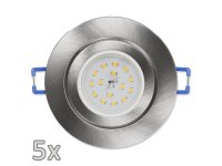 Einbauleuchten-Set McShine, 5xRahmen, 5xLED-Strahler, 5W,...