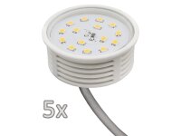 Einbauleuchten-Set McShine, 5xRahmen, 5xLED-Strahler, 5W, 400lm, 230V, Edelstahl