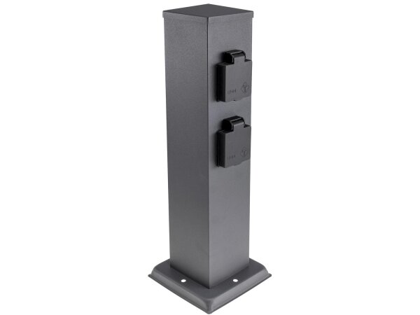 Steckdosensäule 4-fach, IP44, Anthrazit250V~/ 16A, 13x13x40cm