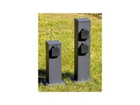 Steckdosensäule 4-fach, IP44, Anthrazit250V~/ 16A, 13x13x40cm