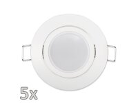 Einbauleuchten-Set McShine, 5xRahmen, 5xLED-Modul, 5W,...