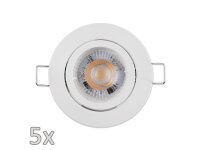 Einbauleuchten-Set McShine, 5xRahmen, 5xLED-Modul, 5W,...