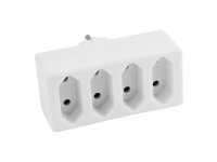 Steckdosenadapter McPower, 4x Euro, weiß