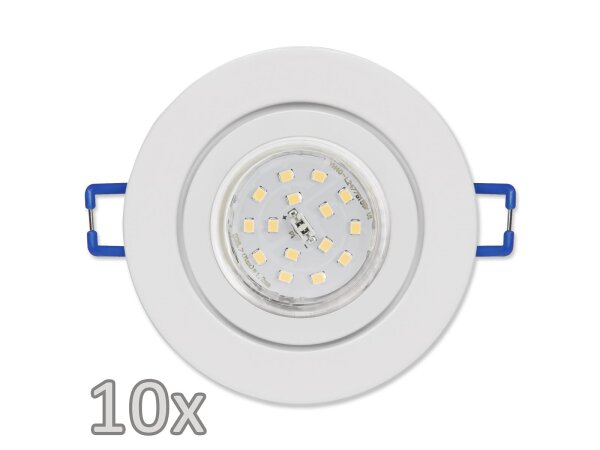 Einbauleuchten-Set McShine, 10xRahmen, 10xLED-Strahler, 5W, 500lm,weiß, IP44