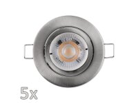 Einbauleuchten-Set McShine, 5xRahmen, 5xLED-Modul, 5W,...