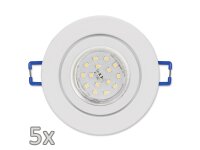 Einbauleuchten-Set McShine, 5xRahmen, 5xLED-Strahler, GU10, 5W, 500lm, weiß,IP44