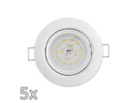 Einbauleuchten-Set McShine, 5xRahmen, 5xLED-Strahler, 5W,...