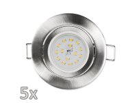 Einbauleuchten-Set McShine, 5xRahmen, 5xLED-Strahler, 5W,...