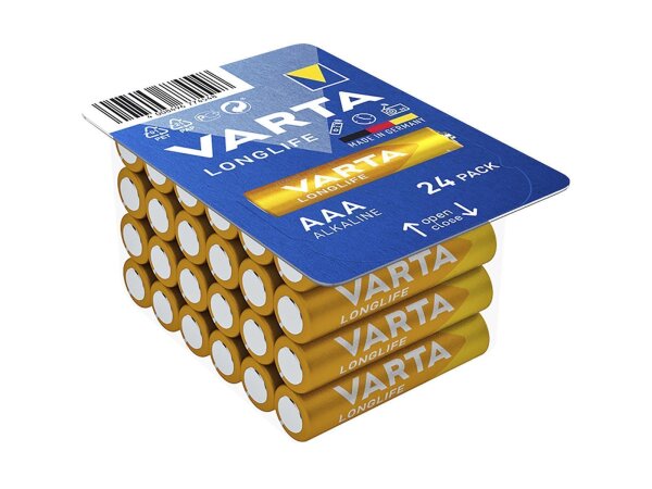 Micro-Batterie VARTA Longlife, Alkaline, Typ AAA, LR06, 1,5V, 24er Pack