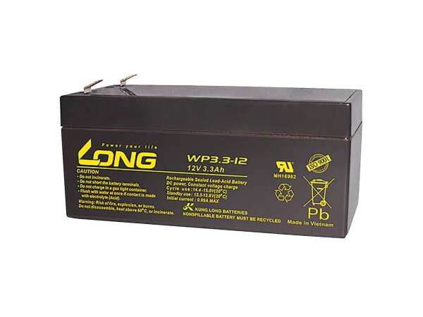 Bleiakku KUNG LONG WP3,3-12, 12V, 3,3Ah, 134x67x59,5mm