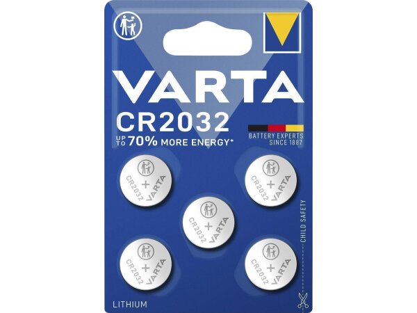 Lithium-Knopfzelle VARTA Electronics CR2032, 3V, 5er-Pack