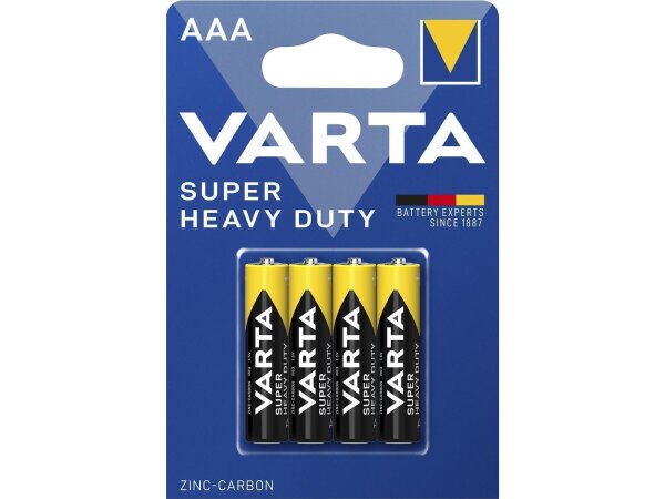 Micro-Batterie VARTA Super Heavy Duty Zink-Kohle, Typ AAA, R03, 1,5V, 4er-Pack