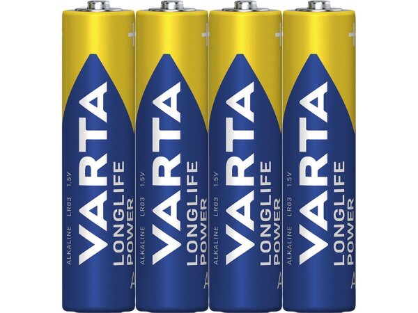 Micro-Batterie VARTA Longlife Power Alkaline, Typ AAA, LR03, 1,5V, 4er Pack