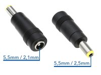 Netzteil Adapter Stecker / Buchse Stecker 5,5/2,5mm auf...