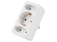 Steckdosenadapter McPower, 2x Euro, 1x Schutzkontaktdose