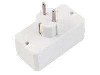 Steckdosenadapter McPower, 2x Euro, 1x Schutzkontaktdose