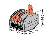 Classic-Verbindungsklemme WAGO, alle Leiterarten, 3...