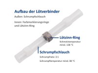 Lötverbinder McPower, Ø1,7mm - weiße Markierung, 0,25-0,34mm² Kabel, 20er-Pack