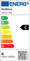 LED Filament Kerzenlampe McShine Filed, 3000K, E14, 6W, 1055lm, 230V, warmweiß