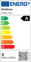 LED Filament Glühlampe McShine Filed, 3000K, E27, 2,3W, 485lm, 230V, warmweiß