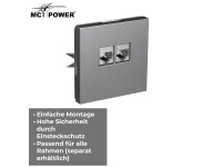 Netzwerk-Dose McPower Shallow CAT6A, UP, anthrazit, vollgeschirmt