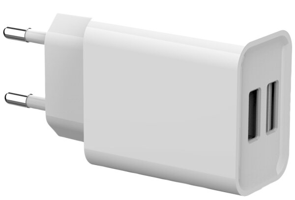 Stecker-Netzteil mit USB "CTN-0520 Duo" Aus 5V=, 2x1/1x2A, 10W