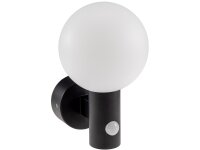 LED Wandleuchte "LAMU" mit PIR-Sensor IP65, 15W, schwarz, 4000k / neutralweiß