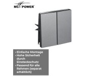 Taster McPower Shallow 2-fach, 250V~10A, UP, Steckanschluss, anthrazit